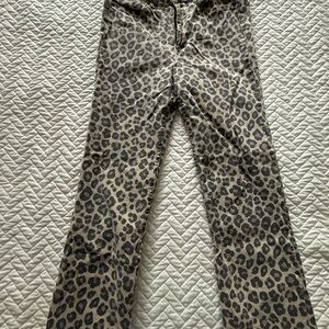 Amuse Society Leopard Print Cropped Jeans